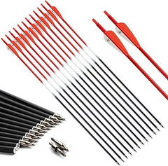 SF 28 30 inch Carbon Arrow Practice Hunting Arrows Spine 500 for Compound & Recurve Bow(Pack of 12), Red
