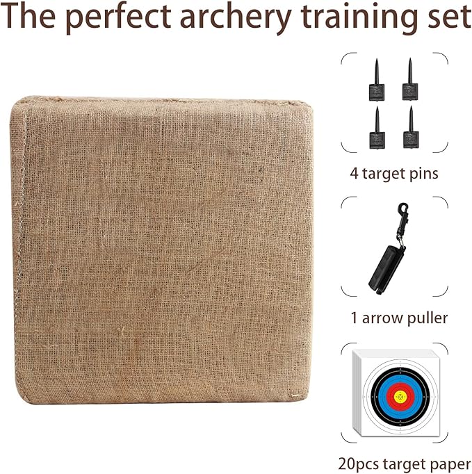 SF Backyard Archery Target | Comes with 20 Archery Paper Targets + Arrow Puller + Fixing Pins | Suitable for Beginners and Adults Outdoor Shooting Practice