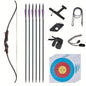 62" Takedown Recurve Bow and Arrow Set for Adult Beginner Hunting, Wooden Archery Bow for Outdoor Practice, Right Handed, 30-50lbs