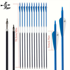 SF 30" Carbon Arrow Archery Practice Arrows Spine 500 for Recurve Bow (Pack of 12), Blue