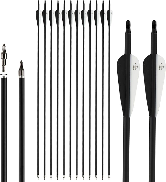 SF 28 30" Carbon Arrow Practice Arrow Spine 500 for Recurve Bows (Pack of 12)