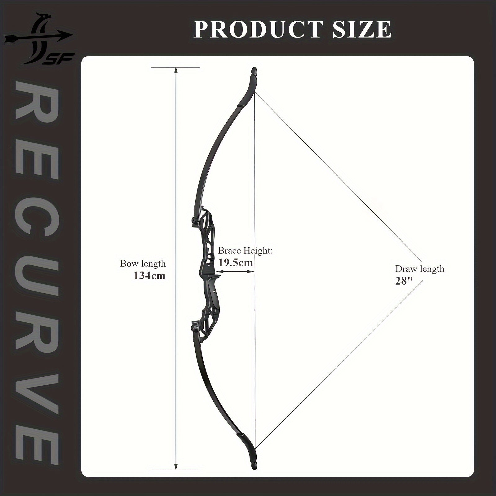 Ensemble arc classique démontable SF 56" et flèches, arcs d'entraînement avec branches et contremarche en alliage d'aluminium pour adultes, jeunes et débutants - Droitier 40-55 lb